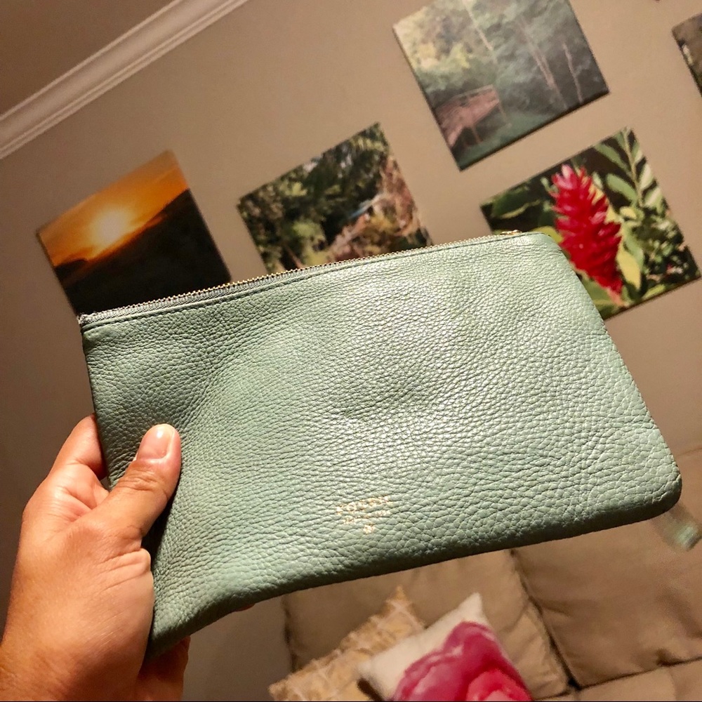 Fossil all leather wristlet